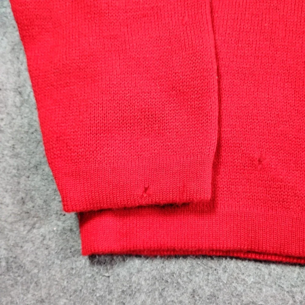 Eisbar Vintage Ski Sweater Mens L Red 100% Wool Stripe Crewneck West Germany 80s